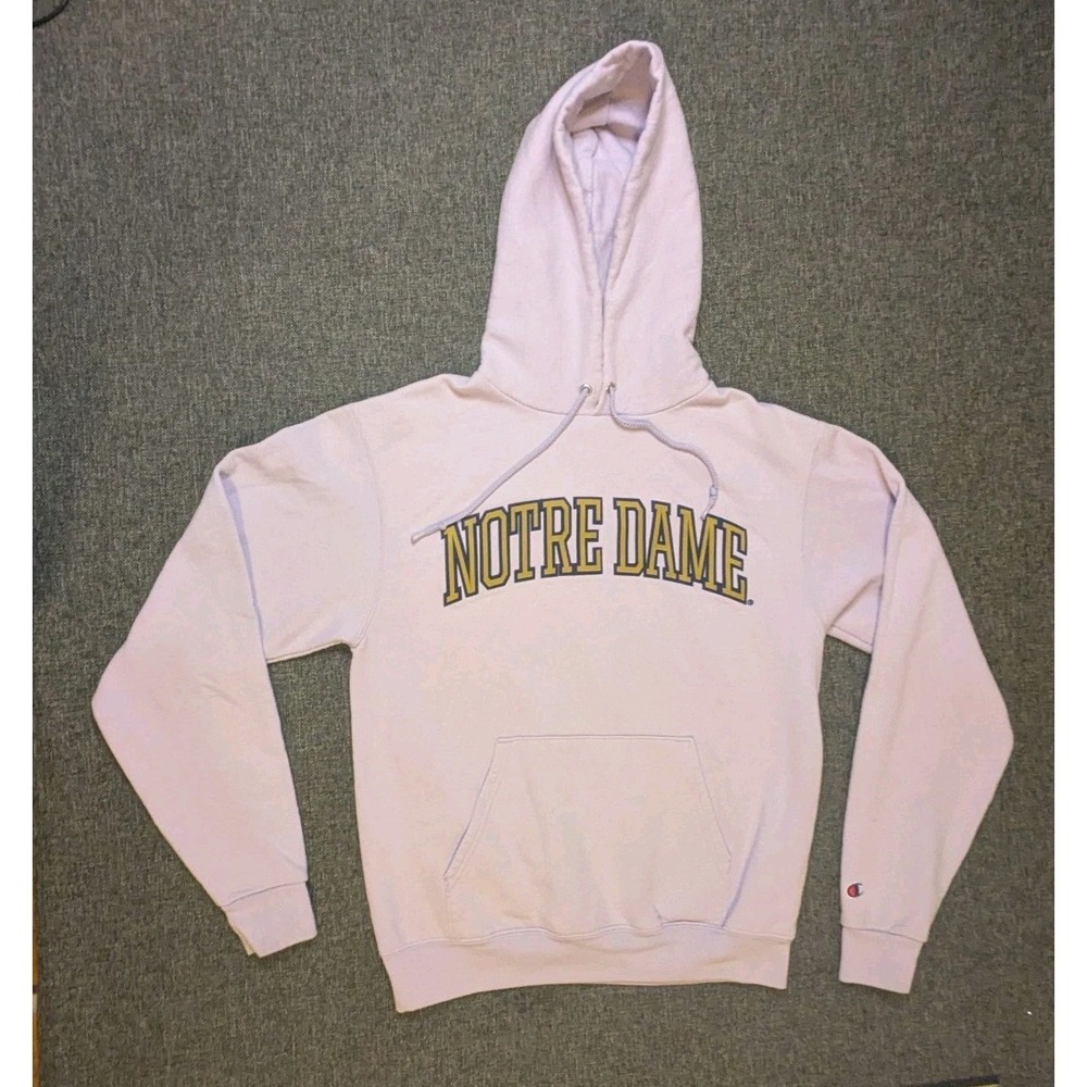 Champion Notre Dame Fighting Irish Hoodie Adult S White NCAA Football Sweatshirt